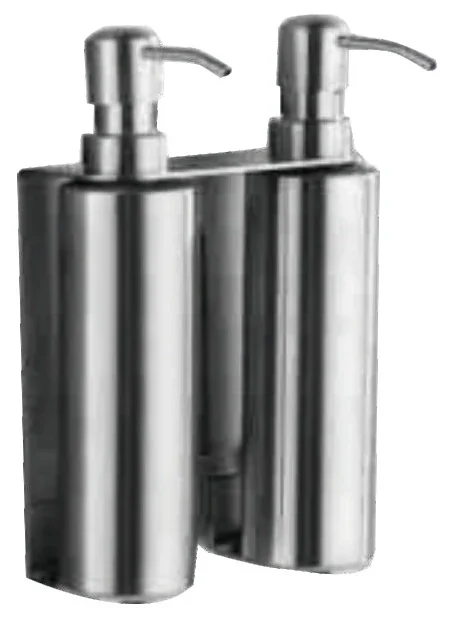 Dispenser de jabón doble redondo en cepillado o negro mate