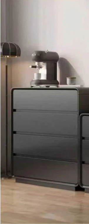 Cómoda de 4 cajones negro, 80 × 40 × 98 cm
