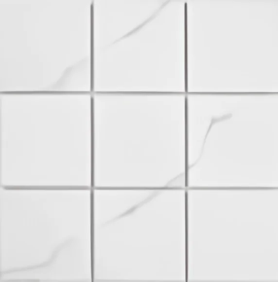 Mosaico cerámico símil mármol blanco 97 × 97
