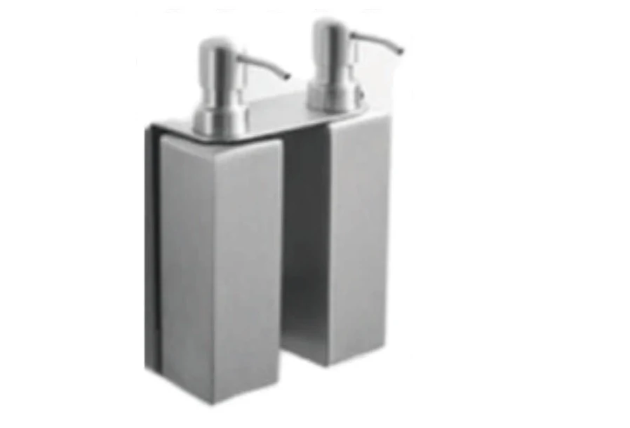 Dispenser de jabón doble cuadrado en cepillado o negro mate