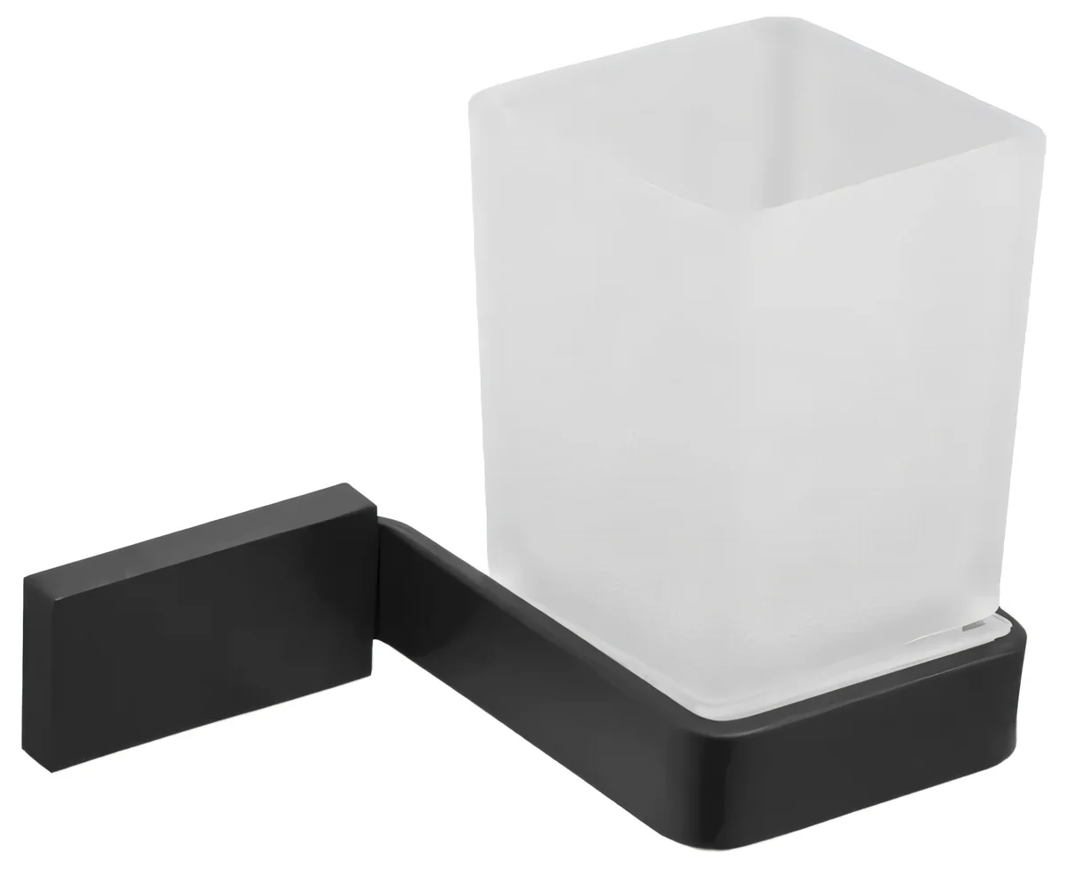 Portavaso cuadrado negro mate
