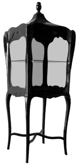 Vitrina negra angosta con remate de cúpula 70 cm