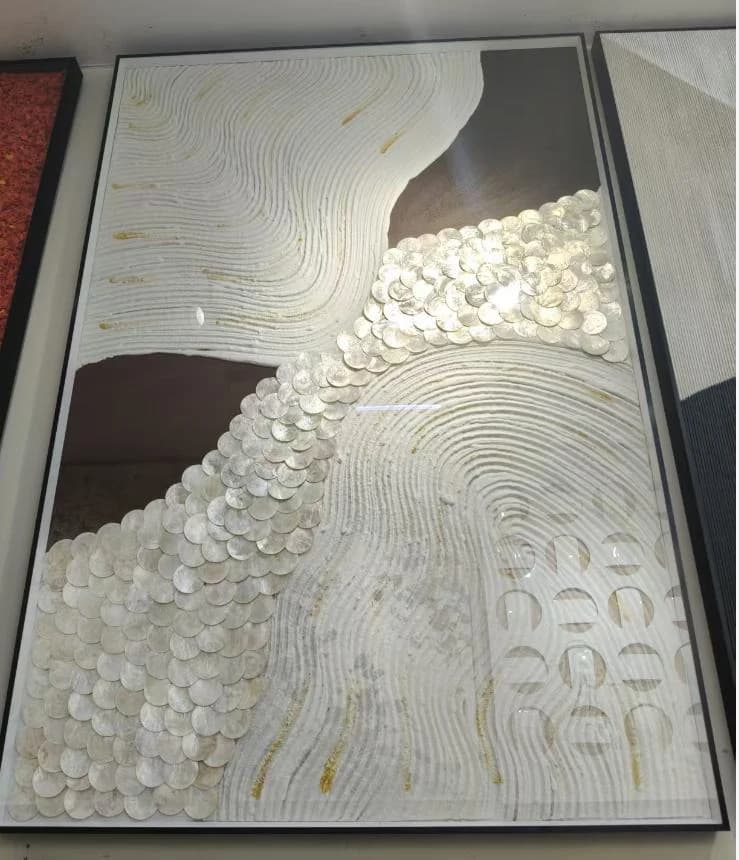 Cuadro Oleada · Cuadro con relieve pintado a mano