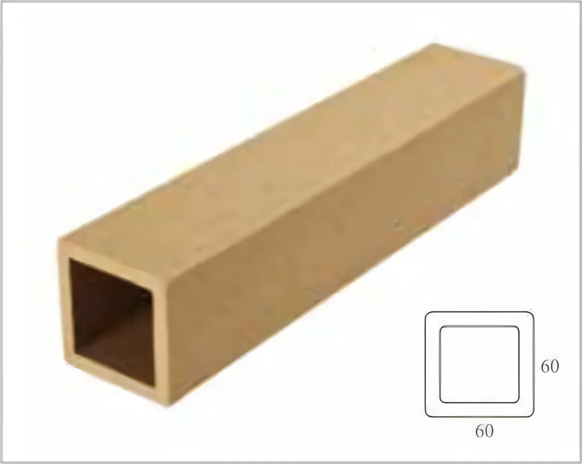 Perfil hueco de baranda y pérgola beige 65 × 60