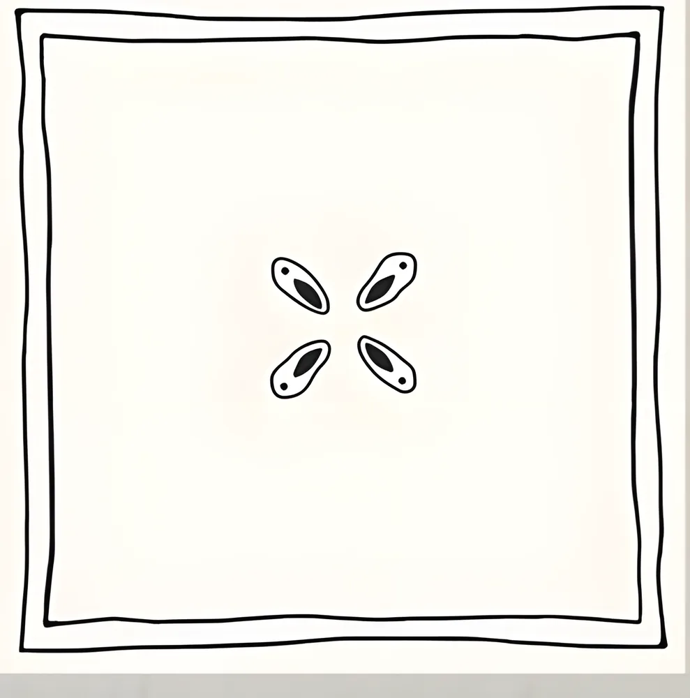 Porcelanato decorado marco doble con mariposa 40 × 40