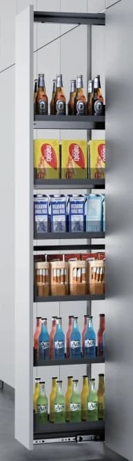 Columna extraíble angosta de vidrio, 6 niveles, mueble de 20 cm