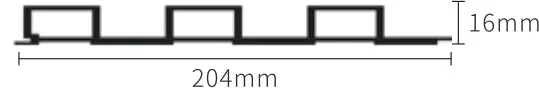 Sección de Panel de pared acanalado 204×16