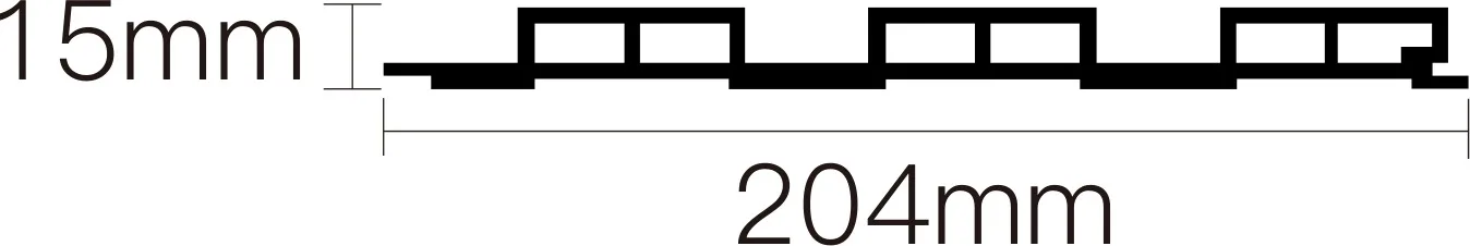Sección de Panel de pared acanalado 204×15