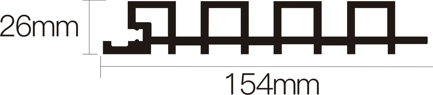 Sección de Panel de pared coextruido 154×26