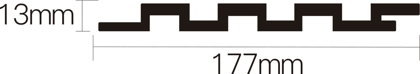 Sección de Panel de pared coextruido 177×13