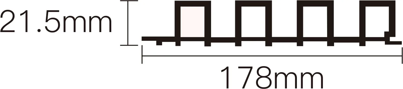 Sección de Panel de pared acanalado 178×21.5