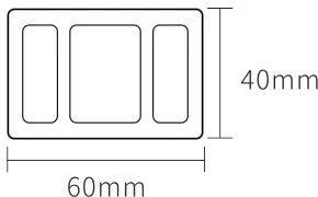 Sección de Tubo hueco coextruido 60 × 40