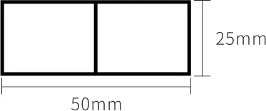 Sección de Tubo hueco 50 × 25