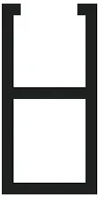 Sección de Perfil de cielorraso 25×50
